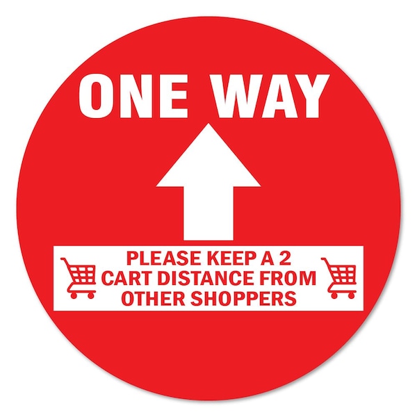 Signmission One Way Arrow 2 Cart Distance Non-Slip Floor Graphic, 16" x 16", FD-X-16-99982 FD-X-16-99982 - main